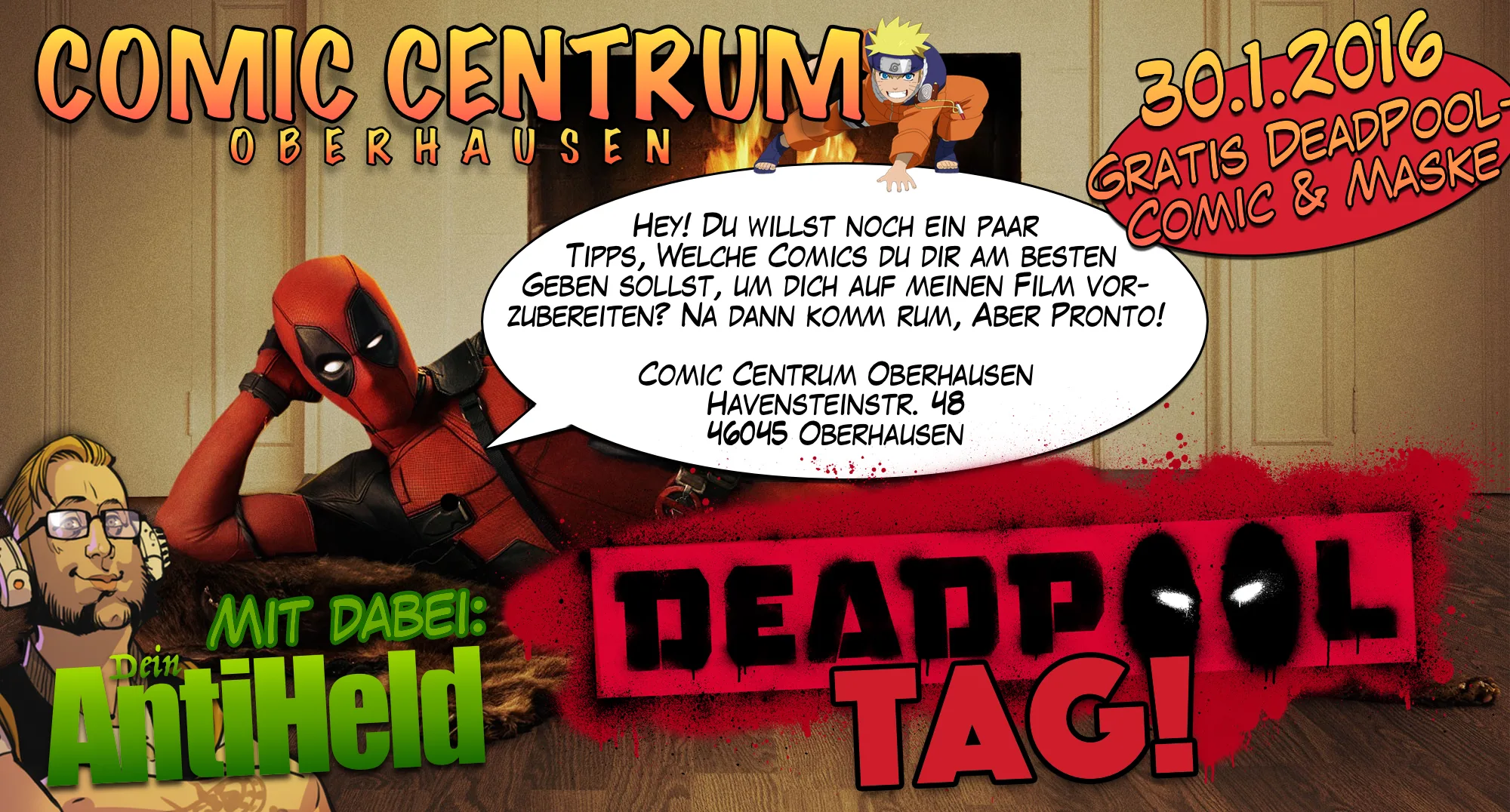 Du betrachtest gerade Am 30.1.2016 ist DEADPOOL-TAG
