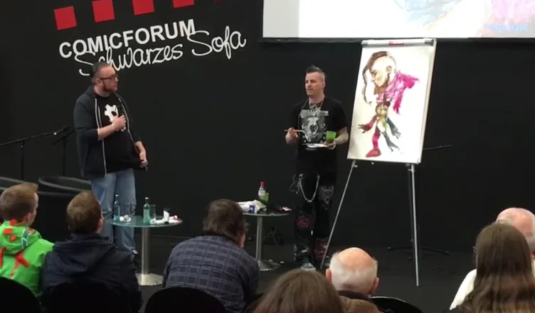 Mehr über den Artikel erfahren MCC2016 – Ink, Brush and Rock ’n’ Roll: Live-Zeichnen mit Timo Wuerz